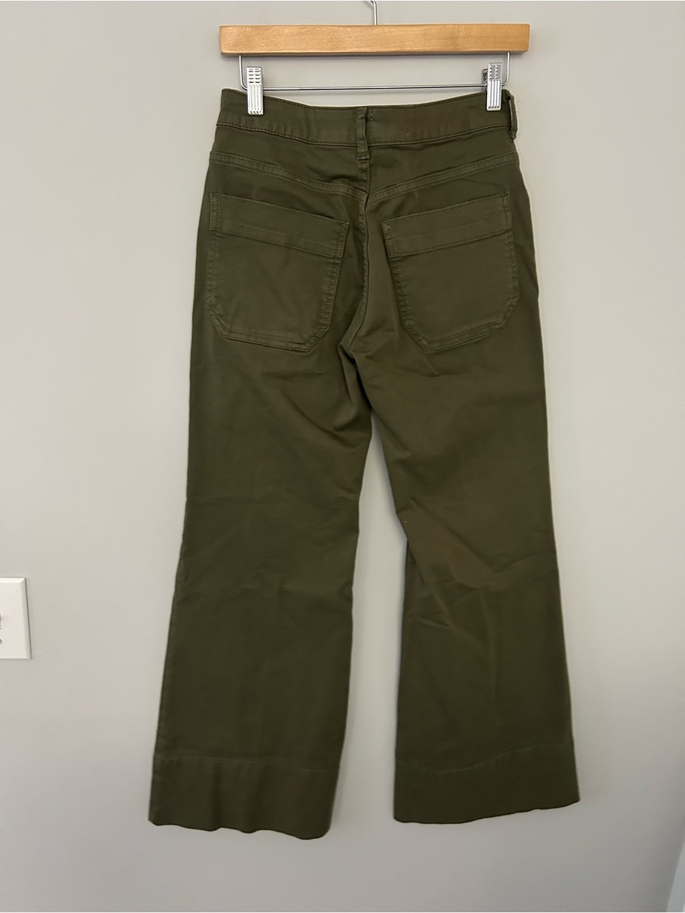 Pilcro Anthropologie The Rylan Relaxed High Rise Flare Pants Green 26 Petite - Picture 3 of 8